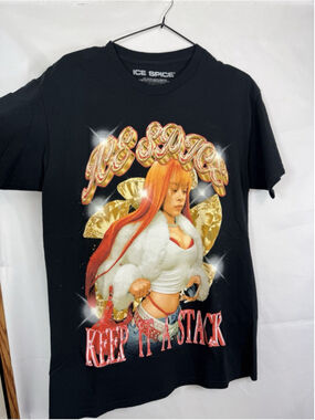 Ice Spice Keep It A Stack T Shirt Small Black Rap Tee Merch EXCELLENT Condition